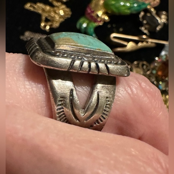Carolyn Pollack Southwestern Sterling Silver & Turquoise Ring Sz 10 - Picture 2 of 8